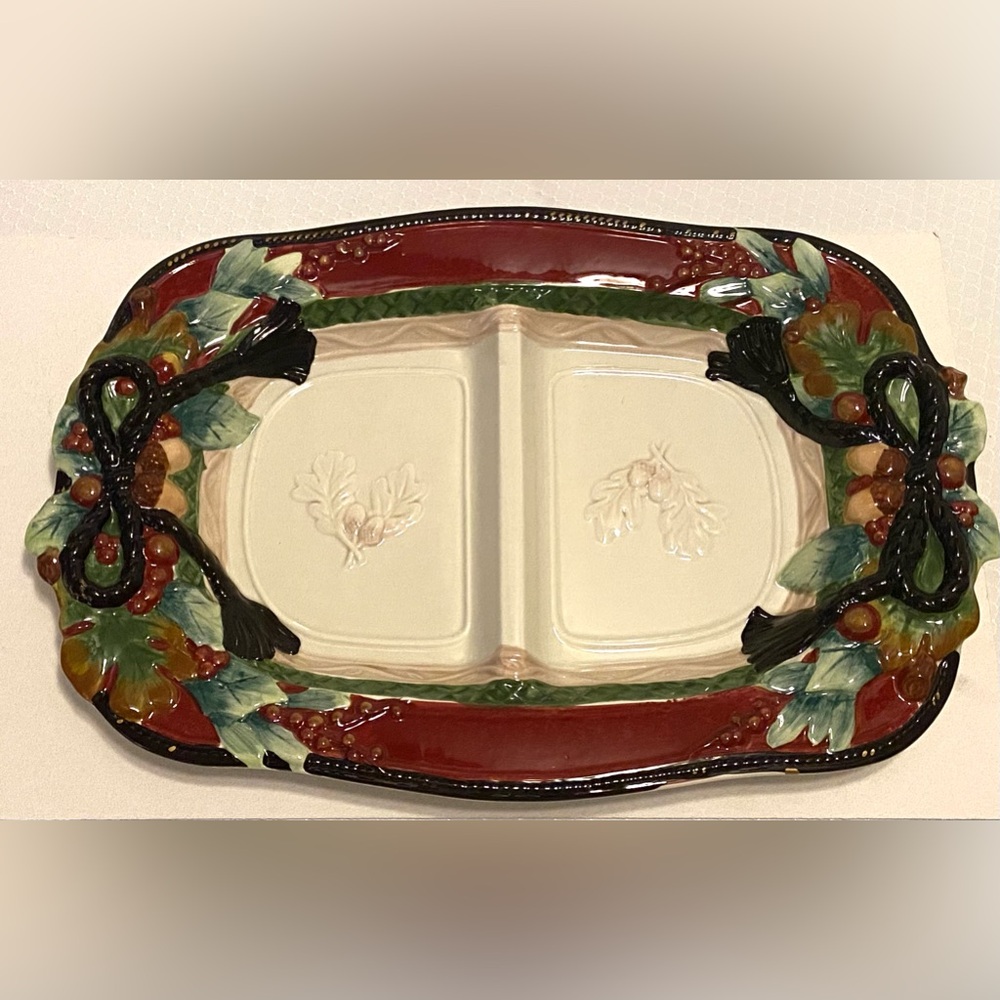 FITZ & FLOYD Solstice Divided Platter. Excellent Condition, No chips
